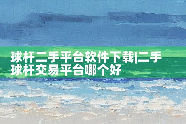球杆二手平台软件下载