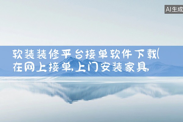 软装装修平台接单软件下载
